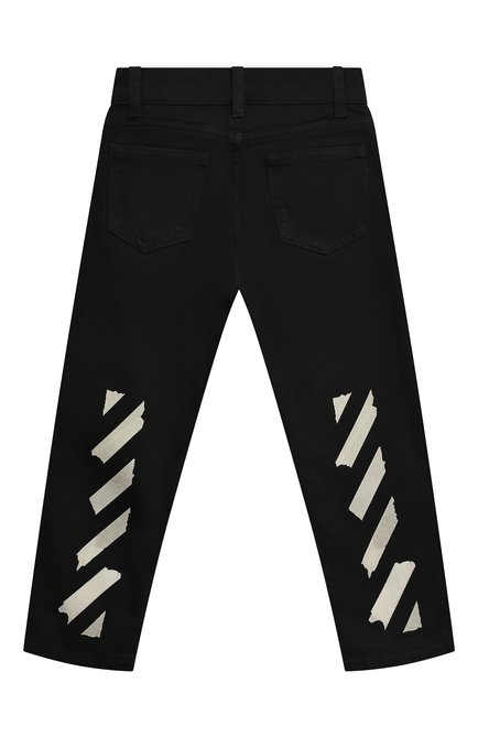 Детские джинсы OFF-WHITE черного цвета, арт. 0BYA001F23DEN003 | Фото 2 (Материал внешний: Хлопок; Нос: Не проставлено; Материал сплава: Проставлено)