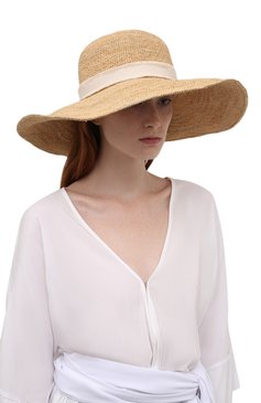 Женская соломенная шляпа с лентой HEIDI KLEIN бежевого цвета, арт. ACRW1257 | Фото 2 (Материал: Растительное волокно; Статус проверки: Проверено, Проверена категория)