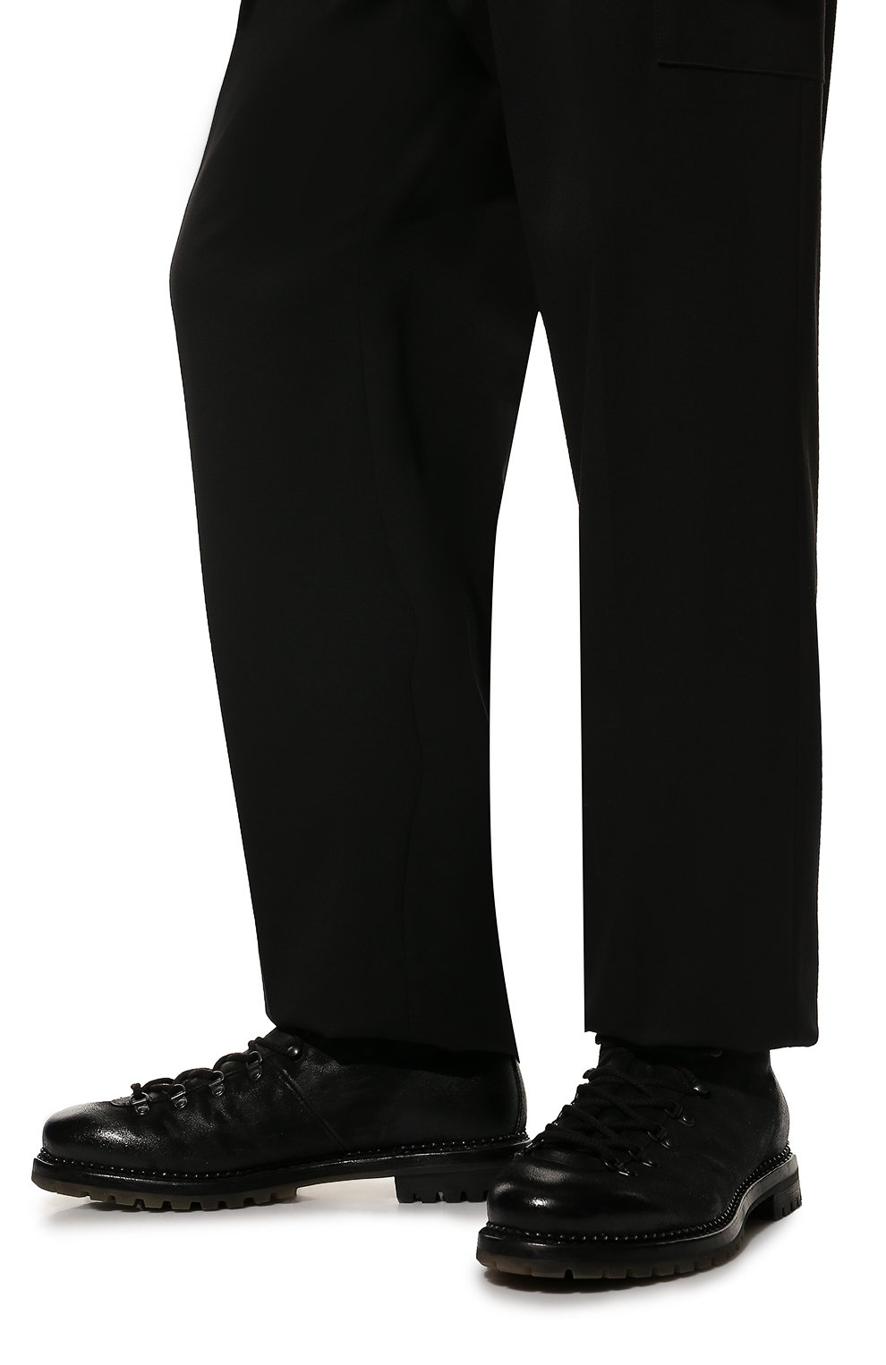 Мужские кожаные ботинки PREMIATA черного цвета, арт. 339P/VINZ+F0D.M0NT0NE | Фото 3 (Материал внешний: Кожа; Материал утеплителя: Натуральный мех; Мужское Кросс-КТ: Ботинки-обувь)