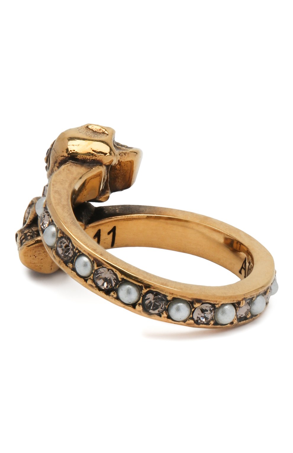 Женское кольцо ALEXANDER MCQUEEN золотого цвета, арт. 553657/J160T | Фото 2 (Статус проверки: Проверено, Проверена категория; Материал: Металл)