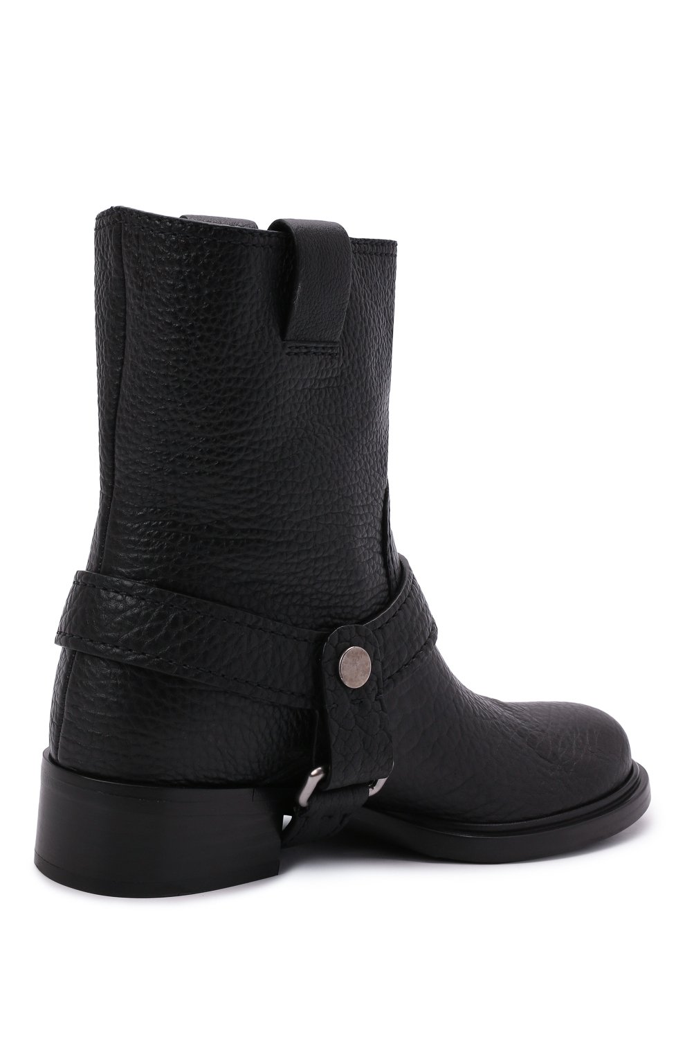 Женские кожаные сапоги MIU MIU черного цвета, арт. 5U555D-951-F0002-040 | Фото 5 (Каблук высота: Низкий; Каблук тип: Устойчивый; Материал утеплителя: Без утеплителя; Подошва: Плоская)