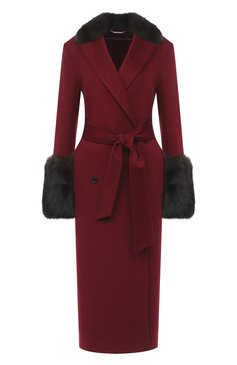 Женское кашемировое пальто KITON красного цвета, арт. D50624K05T42 | Фото 1 (Материал внешний: Шерсть, Кашемир; Рукава: Длинные; Стили: Гламурный; Региональные ограничения белый список (Axapta Mercury): RU; Длина (верхняя одежда): Длинные; 1-2-бортные: Двубортные; Материал подклада: Шелк)