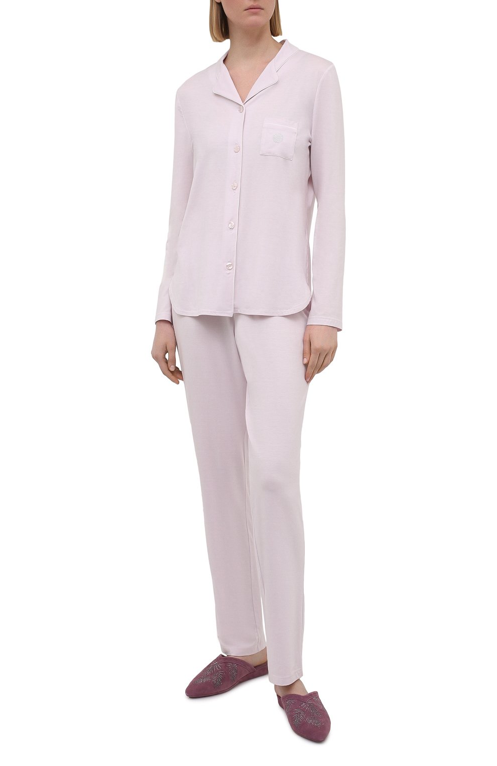 Женская пижама LOUIS FERAUD светло-розового цвета, арт. 3883032 | Фото 1 (Материал внешний: Лиоцелл, Растительное волокно; Стили: Кэжуэл)