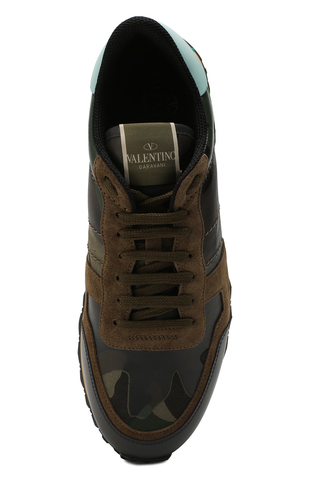 Мужские комбинированные кроссовки rockrunner VALENTINO хаки цвета, арт. TY2S0723/TCC | Фото 5 (Материал внешний: Текстиль; Стили: Классический; Материал утеплителя: Без утеплителя; Материал внутренний: Текстиль; Подошва: Массивная; Длина стельки: 25,0, 25,3, 25,6, 26,0, 26,3, 26,6, 27,0, 27,3, 27,6, 28,0, 28,3, 28,6, 29,0, 29,6)