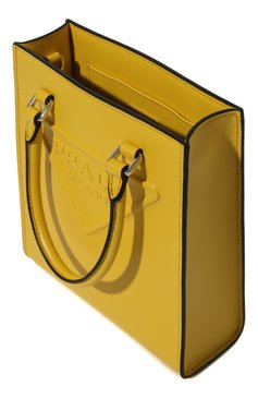 Женский сумка-тоут PRADA желтого цвета, арт. 1BA333-ASK-F0377-OOO | Фото 6 (Сумки-технические: Сумки-шопперы; Материал: Натуральная кожа; Размер: mini; Ремень/цепочка: На ремешке)