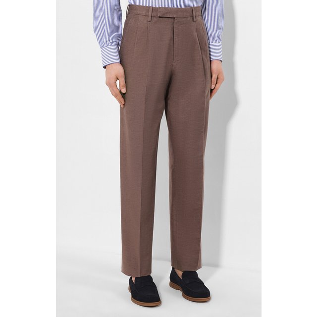 фото Брюки из смеси хлопка и льна ermenegildo zegna