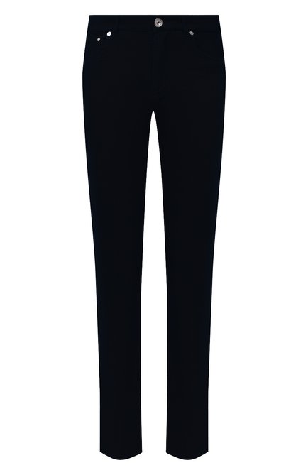 Мужские хлопковые брюки BRUNELLO CUCINELLI темно-синего цвета, арт. M279DI1780 | Фото 1 (Длина (брюки, джинсы): Стандартные; Материал внешний: Хлопок; Случай: Повседневный; Стили: Кэжуэл)