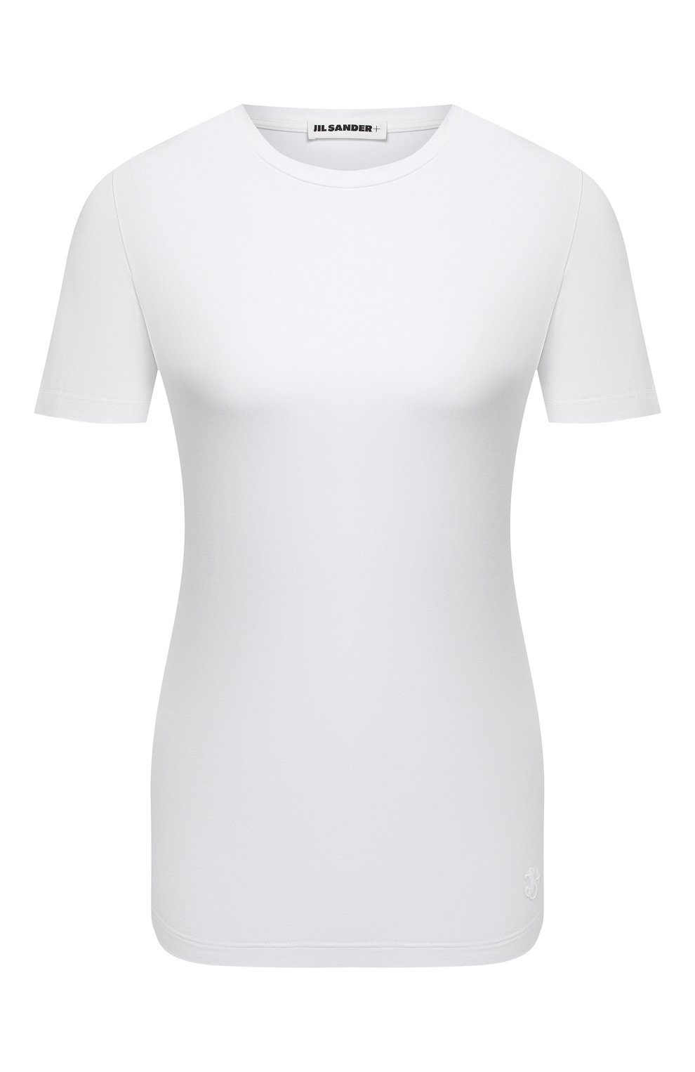 Женская хлопковая футболка JIL SANDER белого цвета, арт. JPPS705502-WS257108 | Фото 1 (Принт: Без принта; Рукава: Короткие; Длина (для топов): Стандартные; Региональные ограничения белый список (Axapta Mercury): RU; Материал внешний: Хлопок; Женское Кросс-КТ: Футболка-одежда; Стили: Кэжуэл)