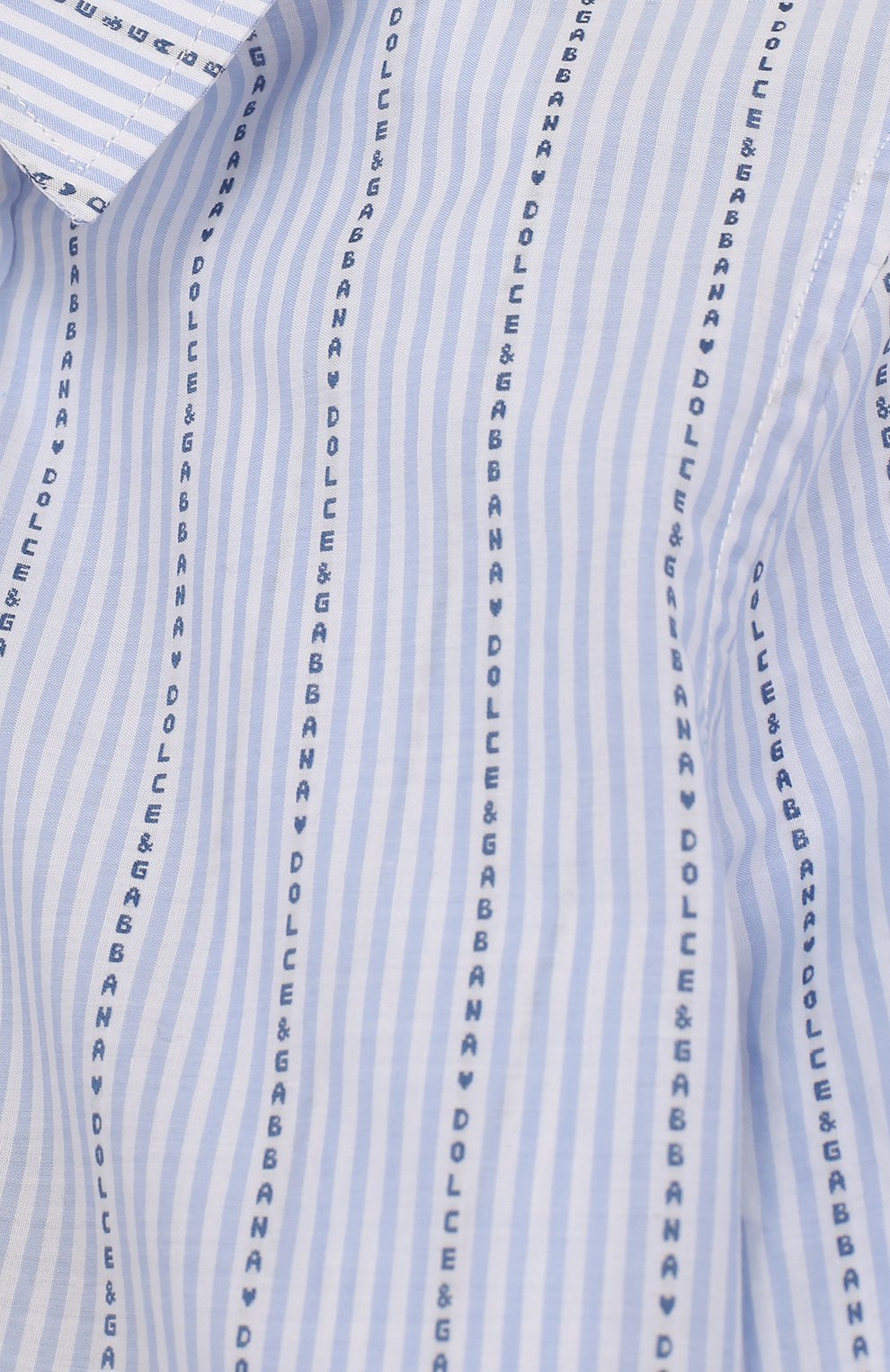 Детская хлопковая рубашка в полоску DOLCE & GABBANA синего цвета, арт. L42S52/FB5M7/2-6 | Фото 3 (Рукава: Длинные; Случай: Повседневный; Принт: С принтом; Материал сплава: Проставлено, Проверено; Материал внешний: Хлопок; Драгоценные камни: Проставлено; Статус проверки: Проверена категория)