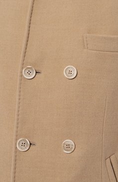 Мужской шерстяное пальто BRUNELLO CUCINELLI светло-бежевого цвета, арт. MQ4217003 | Фото 5 (Материал внешний: Шерсть; Рукава: Длинные; Материал сплава: Проставлено; Драгоценные камни: Проставлено; Длина (верхняя одежда): Короткие; Мужское Кросс-КТ: пальто-верхняя одежда; Материал подклада: Купро; Стили: Кэжуэл)
