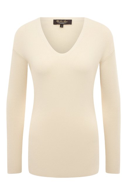 Женский кашемировый пуловер LORO PIANA светло-бежевого цвета по цене 145500 руб., арт. FAI8079 | Фото 1