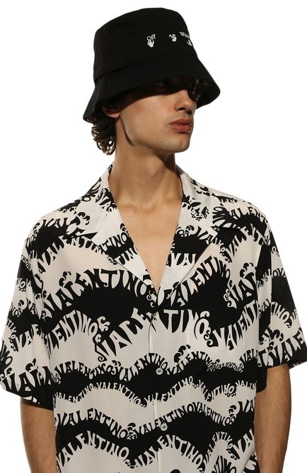 Мужская хлопковая панама OFF-WHITE черного цвета, арт. 0MLA012C99FAB001 | Фото 2 (Материал: Хлопок, Текстиль)