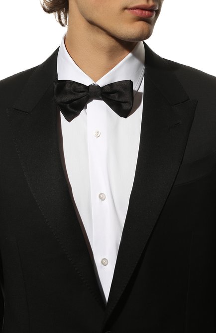 Мужской шелковый галстук-бабочка CANALI черного цвета, арт. 02/HJ00040 | Фото 2 (Материал: Текстиль, Шелк)