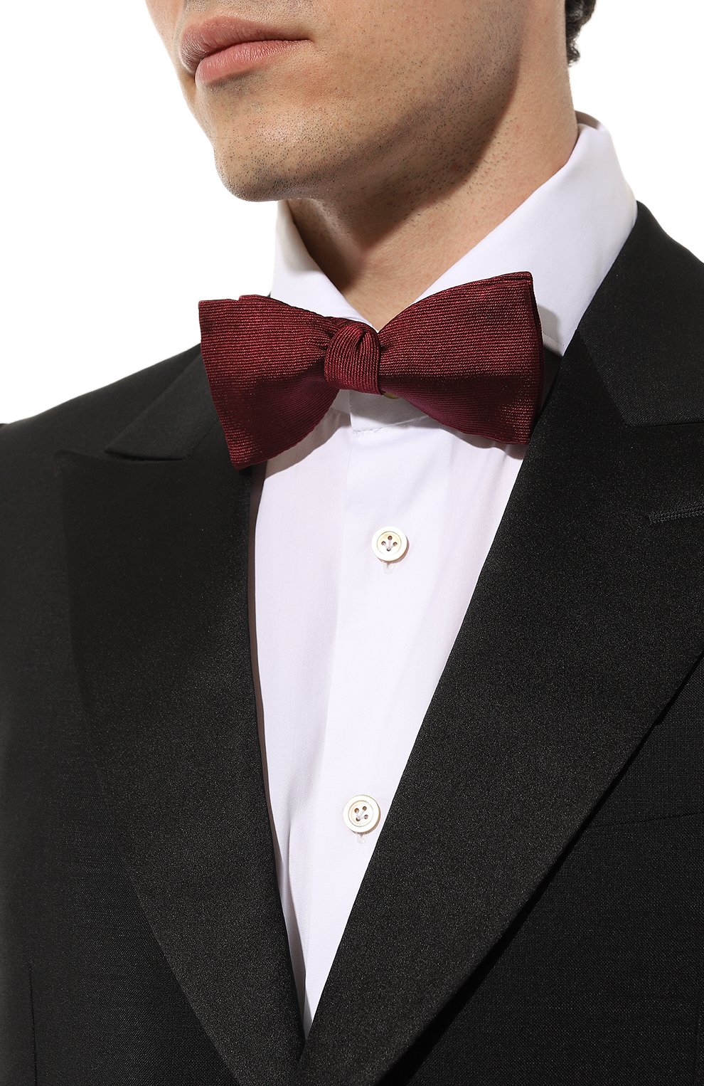 Мужской шелковый галстук-бабочка VAN LAACK бордового цвета, арт. ANDRE/K04264 | Фото 2 (Материал: Текстиль, Шелк; Материал сплава: Проставлено; Нос: Не проставлено)