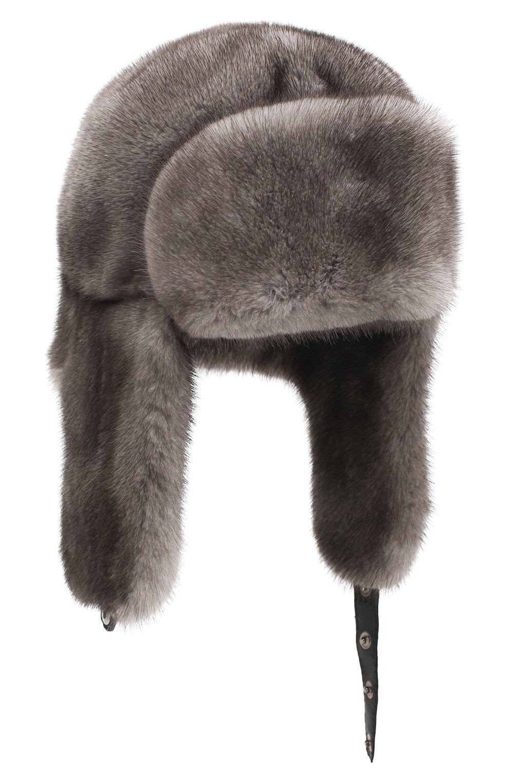 Мужская шапка-ушанка из меха норки FURLAND серого цвета, арт. 0011200110048600997 | Фото 1 (Материал: Натуральный мех)