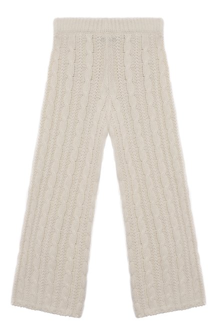 Детские брюки из хлопка и шерсти MOSCHINO белого цвета, арт. HDP057/LHE49/4A-8A | Фото 2 (Случай: Повседневный; Нос: Не проставлено; Материал сплава: Проставлено)