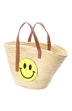Женский сумка basket loewe x smiley LOEWE желтого цвета, арт. A223S81X01 | Фото 4 (Сумки-технические: Сумки-шопперы; Материал: Растительное волокно; Размер: large)