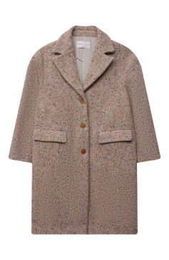 Детское пальто ERMANNO SCERVINO бежевого цвета, арт. ESFGB010 ML239 YSUNI/XXS-S | Фото 1 (Рукава: Длинные; Материал внешний: Синтетический материал; Материал сплава: Проставлено; Стили: Классический; Материал подклада: Синтетический материал; Кросс-КТ: Демисезон; Драгоценные камни: Проставлено; Ростовка одежда: 10 - 11 лет | 140 - 146см)