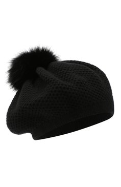 Женская кашемировая шапка INVERNI черного цвета, арт. 4732CMG1 | Фото 1 (Материал: Текстиль, Кашемир, Шерсть)