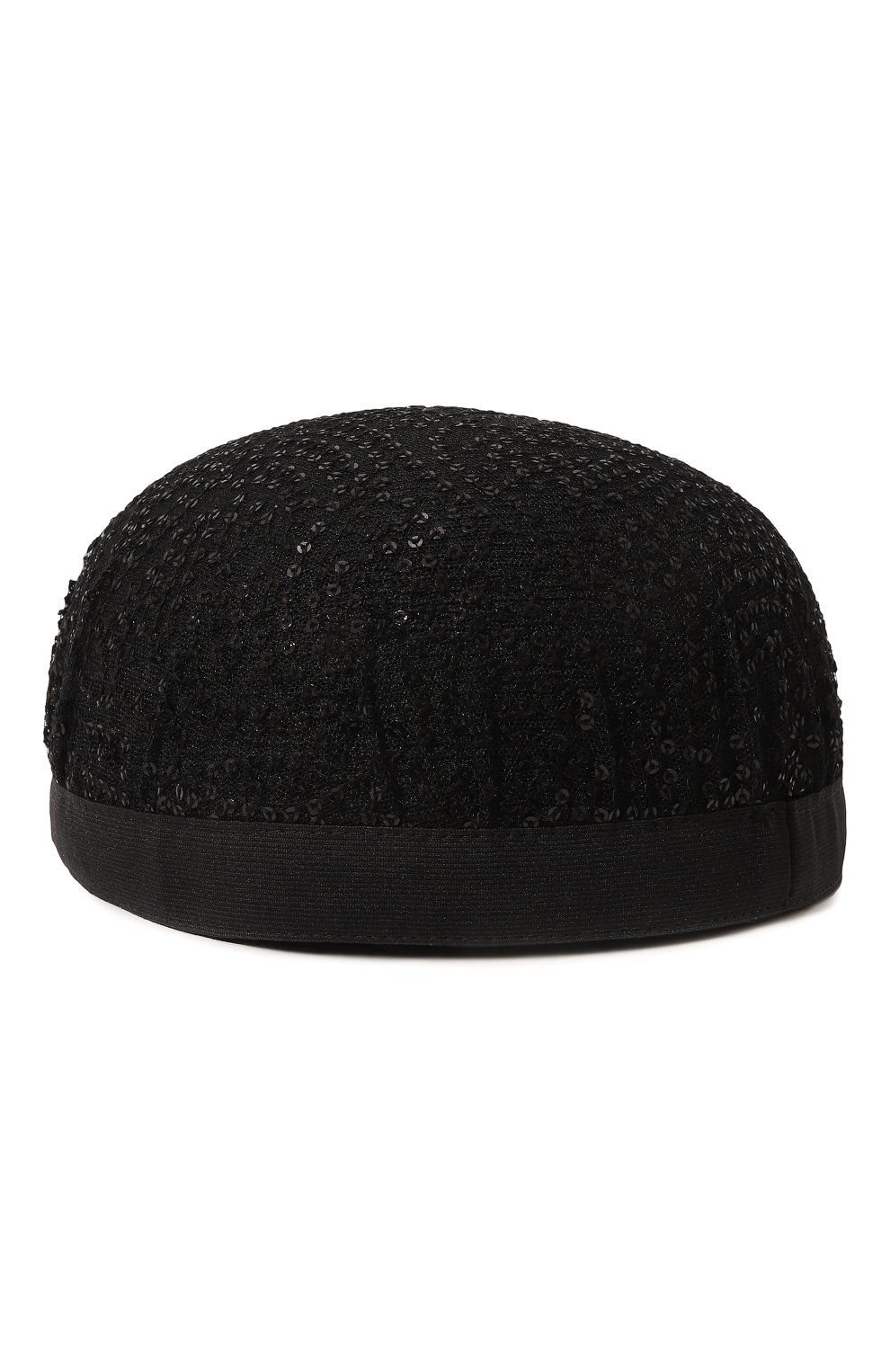 Женский берет с пайетками GIORGIO ARMANI черного цвета, арт. 797272/3R520 | Фото 3 (Региональные ограничения белый список (Axapta Mercury): Не проставлено; Материал сплава: Проставлено; Нос: Не проставлено; Материал: Растительное волокно)