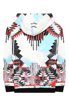 Детский хлопковое худи BALMAIN разноцветного цвета, арт. 6M4730/MX120/4-10 | Фото 2 (Рукава: Длинные; Мальчики Кросс-КТ: Толстовка-одежда, Худи-одежда; Материал внешний: Хлопок)