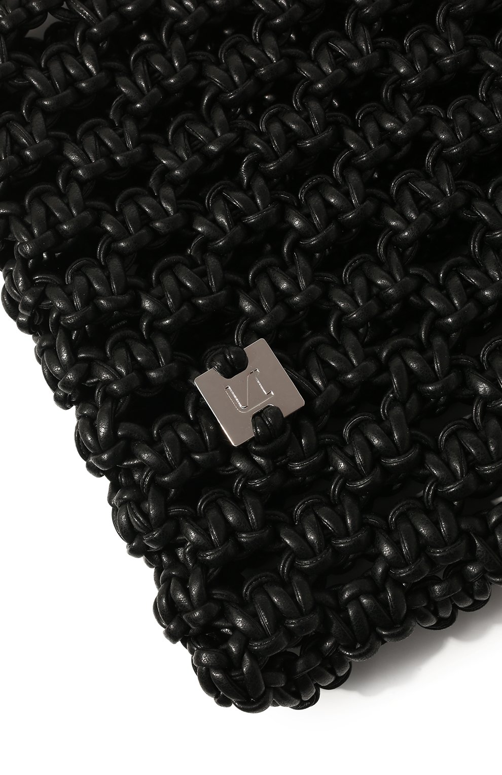 Женский сумка-тоут woven YUZEFI черного цвета, арт. YUZC0-HB-WT-01 | Фото 3 (Сумки-технические: Сумки-шопперы; Размер: medium; Материал: Текстиль, Экок�ожа)