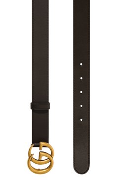 Мужской кожаный ремень GUCCI темно-коричневого цвета, арт. 414516 AP00T | Фото 3 (Случай: Повседневный; Материал: Натуральная кожа)