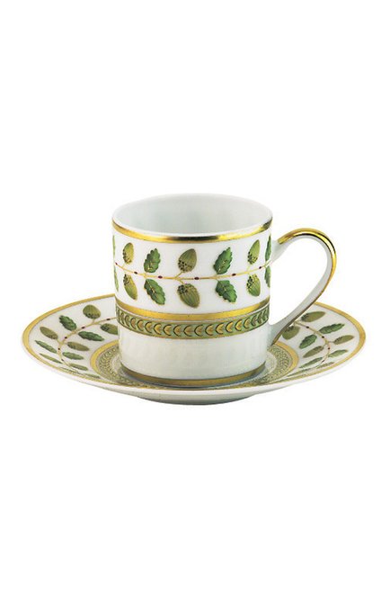Кофейная чашка с блюдцем constance BERNARDAUD зеленого цвета по цене 26450 руб., арт. 0657/79 | Фото 1