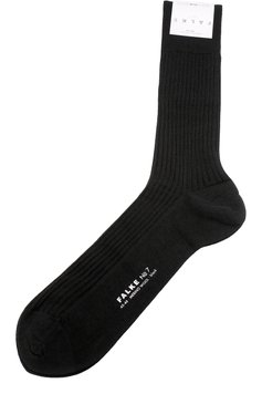 Мужские шерстяные носки FALKE черного цвета, арт. 14449 | Фото 1 (Материал внешний: Шерсть; Кросс-КТ: бельё; Материал сплава: Проставлено, Проверено; Нос: Не проставлено; Статус проверки: Проверено, Проверена категория)