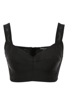 Женский бра-топ DOLCE & GABBANA черного цвета, арт. F7Y28T/G9921 | Фото 1 (Стили: Гламурный; Материал внешний: Синтетический материал; Региональные ограничения белый список (Axapta Mercury): RU; Материал сплава: Проставлено, Проверено; Статус проверки: Проверено, Проверена категория; Драгоценные камни: Проставлено; Длина (для топов): Укороченные; Материал подклада: Хлопок)