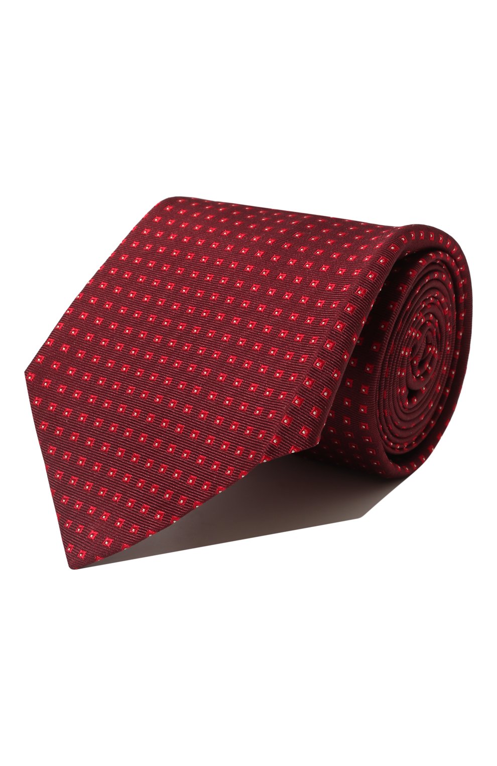 С принтом Kiton, Шелковый галстук Kiton, Италия, Бордовый, Шелк: 100%;, 12880061  - купить