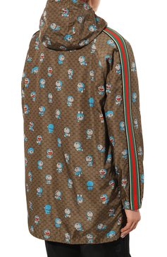 Женская куртка doraemon x gucci GUCCI коричневого цвета, арт. 657044 ZAGSG | Фото 4 (Кросс-КТ: Куртка; Рукава: Длинные; Длина (верхняя одежда): До середины бедра; Материал внешний: Синтетический материал; Материал сплава: Проставлено; Драгоценные камни: Проставлено; Стили: Кэжуэл)
