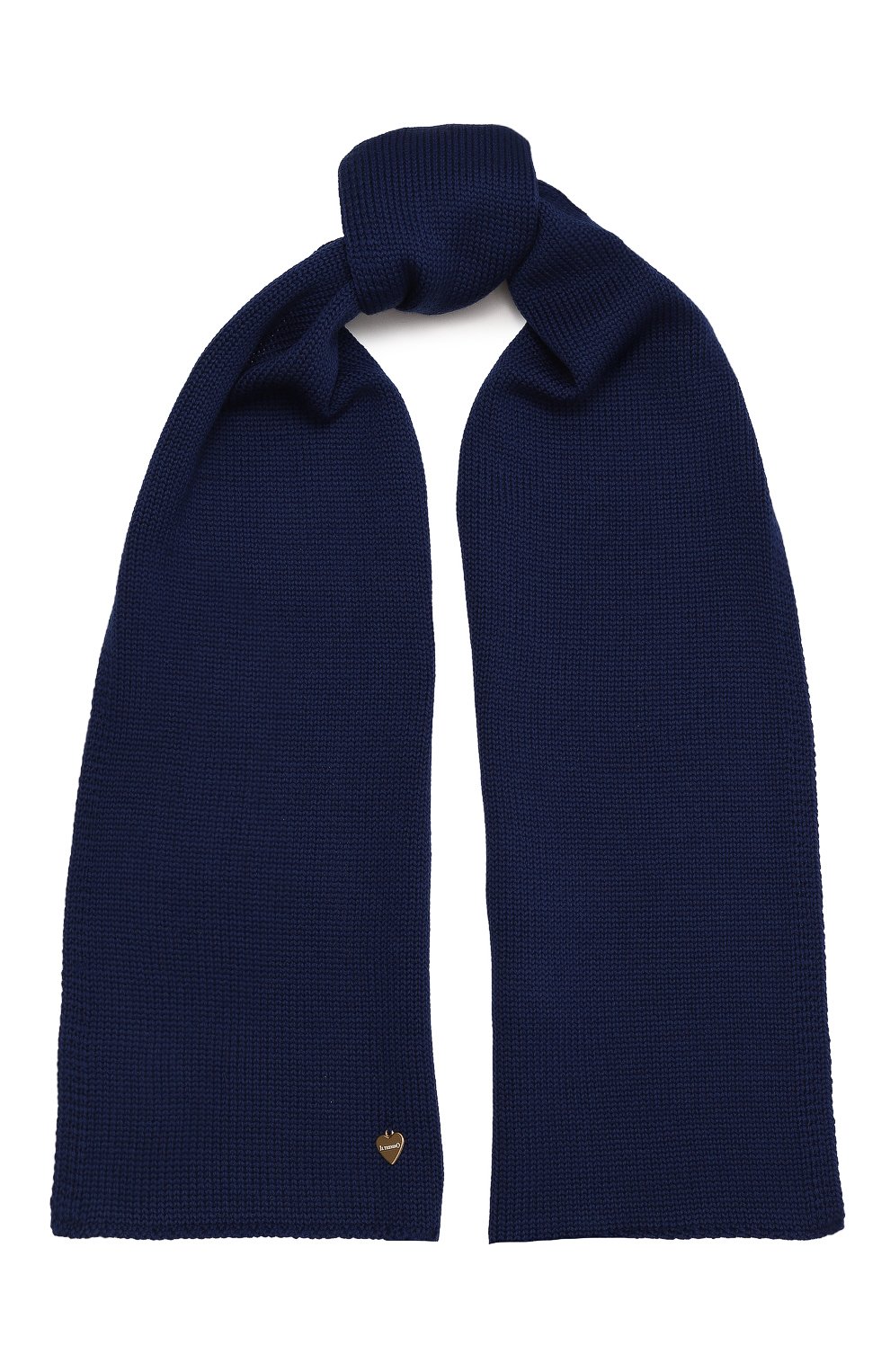 Детский шерстяной шарф IL TRENINO синего цвета, арт. CL-4030/J | Фото 1 (Материал: Текстиль, Шерсть; Материал сплава: Проставлено; Н ос: Не проставлено)