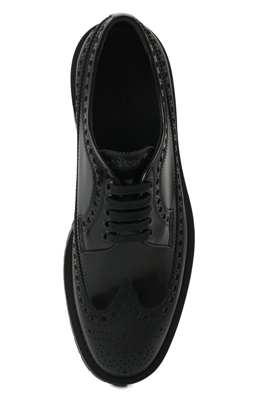 Мужские кожаные дерби BURBERRY черного цвета, арт. 8048234 | Фото 6 (Мужское Кросс-КТ: Броги-обувь; Материал внутренний: Натуральная кожа; Стили: Классический)
