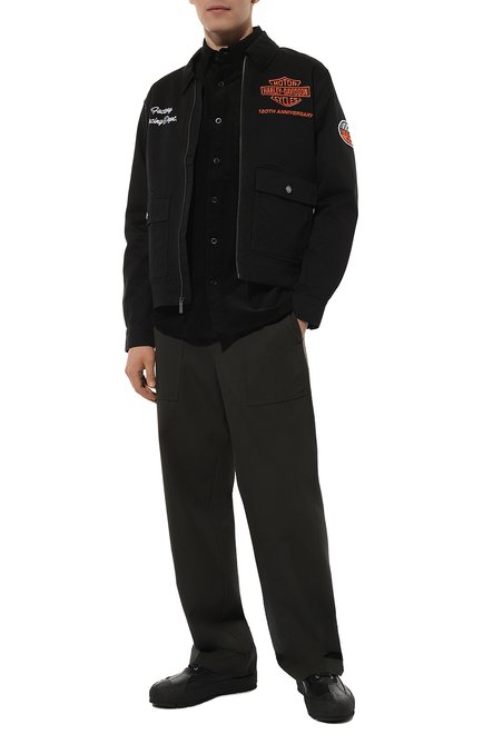 Мужская хлопковая рубашка HARLEY-DAVIDSON черного цвета, арт. 96147-23VM | Фото 2 (Материал сплава: Пр оставлено; Рукава: Длинные; Материал внешний: Хлопок; Длина (для топов): Стандартные; Драгоценные камни: Проставлено)