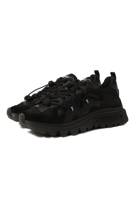 Мужские комбинированные кроссовки DSQUARED2 черного цвета по цене 76950 руб., арт. SNM0280 08106244 | Фото 1