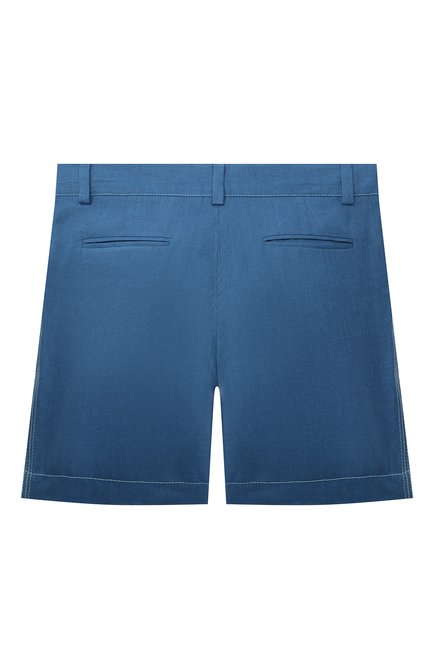 Детские льняные шорты LORO PIANA синего цвета, арт. FAM3627 | Фото 2 (Материал внешний: Лен)
