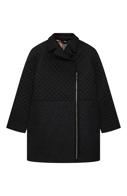 Детское стеганое пальто BURBERRY черного цвета по цене 44450 руб., арт. 8036570 | Фото 1