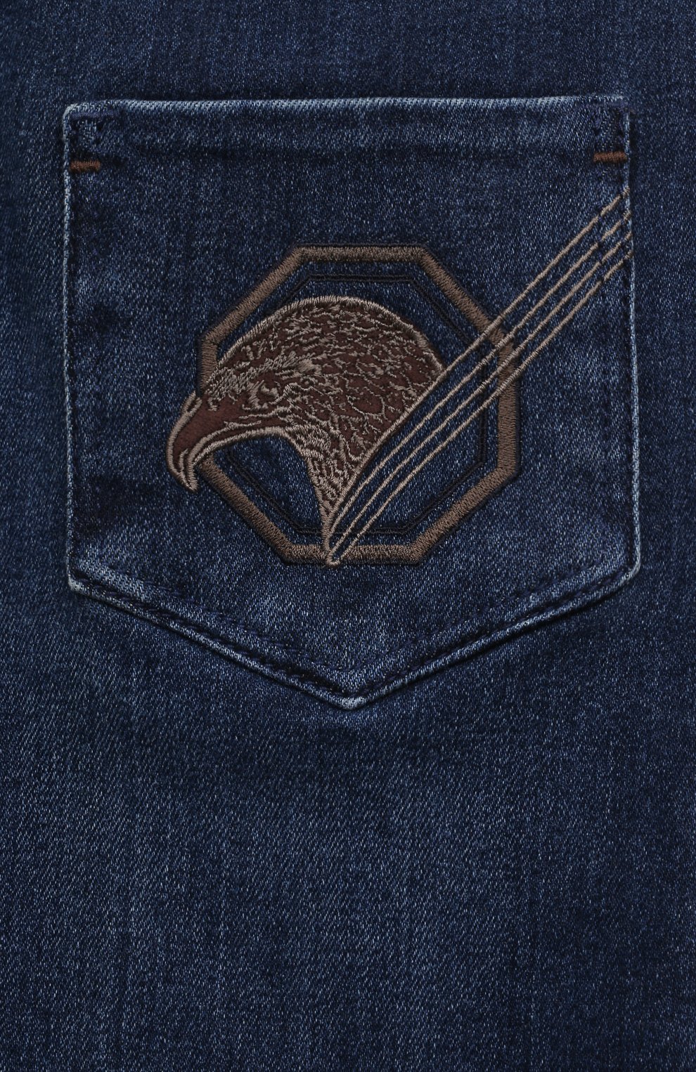 Детские джинсы STEFANO RICCI JUNIOR синего цвета, арт. Y8T2402050/712HBL | Фото 3 (Детали: Однотонный; Материал сплава: Проставлено; Нос: Не проставлено; Материал внешний: Хлопок)