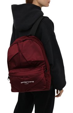 Женский рюкзак wangsport ALEXANDER WANG бордового цвета, арт. 20421B13T | Фото 2 (Ремень/цепочка: На ремешке; Материал: Текстиль; Размер: large)