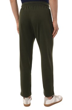 Мужские хлопковые брюки KITON хаки цвета, арт. UK1051M | Фото 4 (Случай: Повседневный; Материал внешний: Хлопок; Стили: Кэжуэл)