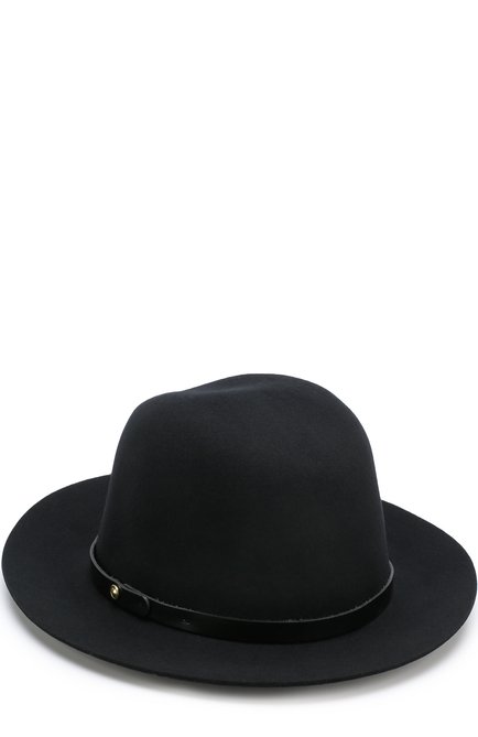 Женская шерстяная шляпа с кожаным ремешком RAG&BONE черного цвета, арт. W000129AC | Фото 1 (Материал: Шерсть, Текстиль; Статус проверки: Проверена категория)