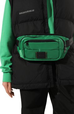 Женская поясная сумка MSGM зеленого цвета, арт. 3440MZ92 638 | Фото 2 (Размер: medium; Материал сплава: Проставлено; Стили: Спорт-шик; Материал: Текстиль; Драгоценные камни: Проставлено; Застежка: Молния)
