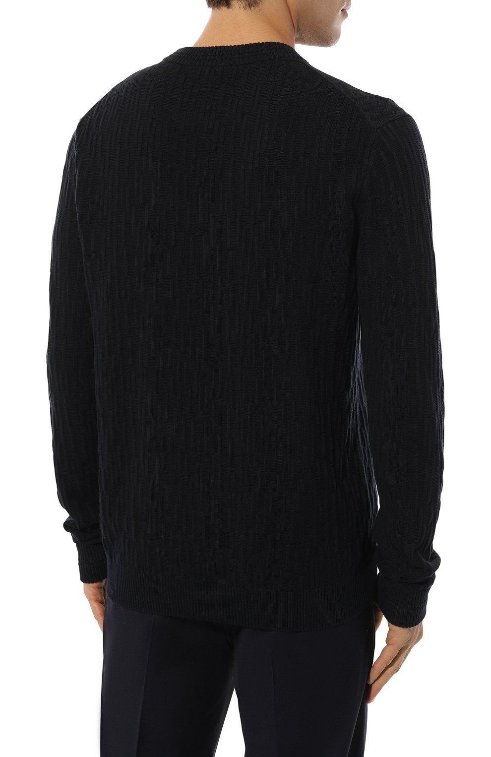 Хлопковый свитер HUGO 50492805, цвет синий, размер 48 - фото 4