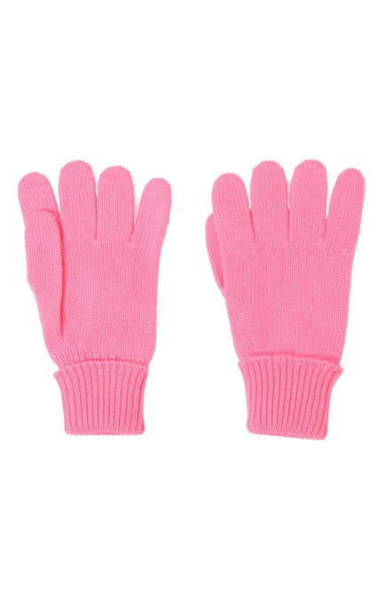 Детские шерстяные перчатки IL TRENINO розового цвета, арт. CL-4055/J | Фото 2 (Нос: Не проставлено; Материал: Текстиль, Шерсть; Материал сплава: Проставлено)