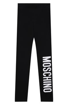 Детские хлопковые легинсы MOSCHINO черного цвета, арт. HGP047/LBA00/10A-14A | Фото 1 (Девочки Кросс-КТ: Леггинсы-одежда; Случай: Повседневный; Материал сплава: Проставлено; Нос: Не проставлено; Материал внешний: Хлопок; Ростовка одежда: 10 - 11 лет | 140 - 146см, 12 лет | 152 см, 13 - 15 лет | 158 см)
