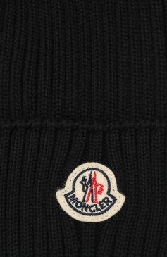 Детского шерстяная шапка с мехом MONCLER темно-синего цвета, арт. G2-954-3B711-10-04S01 | Фото 3 (Материал: Текстиль, Шерсть)