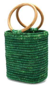 Женская сумка из рафии MANA SAINT TROPEZ зеленого цвета, арт. GREEN S0 BAG | Фото 3 (Материал: Растительное волокно; Размер: mini; Статус проверки: Проверена категория)