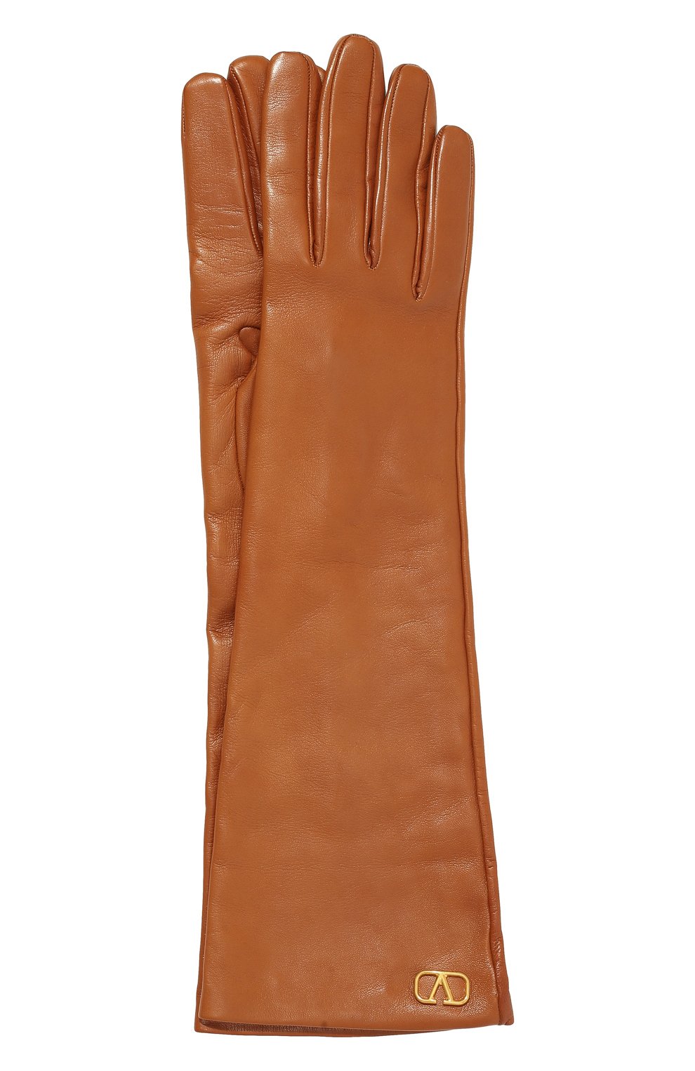 Женские кожаные перчатки VALENTINO коричневого цвета, арт. UW2GCA14/WJW | Фото 1 (Материал: Натуральная кожа; Региональные ограничения белый список (Axapta Mercury): RU; Длина (верхняя одежда): Длинные)