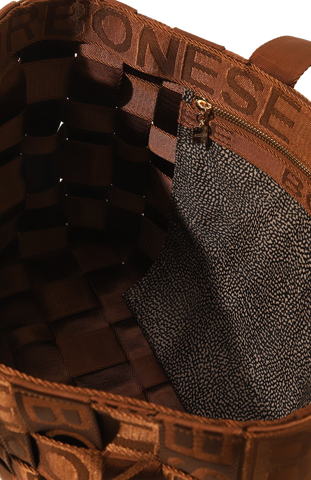 Женский сумка-тоут strapcycle large BORBONESE коричневого цвета, арт. 924522 | Фото 5 (Сумки-технические: Сумки-шопперы; Материал: Текстиль; Размер: large)